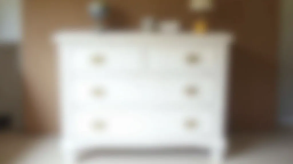 Before and after photos of vintage wooden dresser restored with paint and hardware